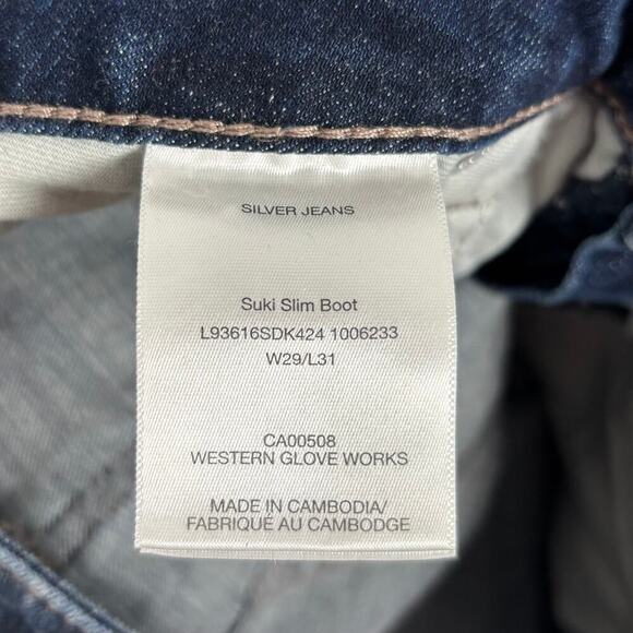 Silver Jeans Co. Suki Curvy Fit Mid Rise Slim Boot in Indigo NWT Size 29 - Picture 5 of 6